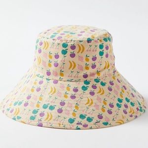 Urban Outfitters Piper Fruit Printed Wide Brim Bucket Hat with Strap